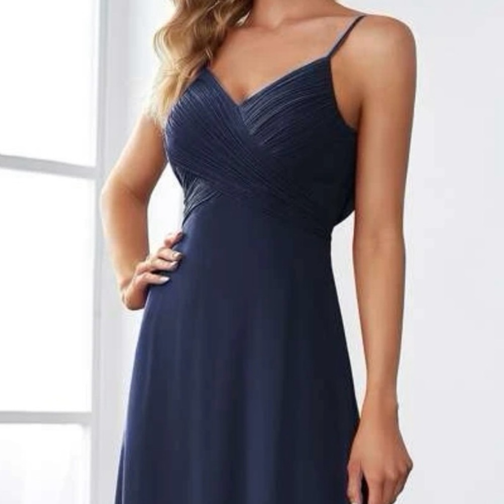 EVER-PRETTY Solid Wrap Detail Chiffon Cami Dress